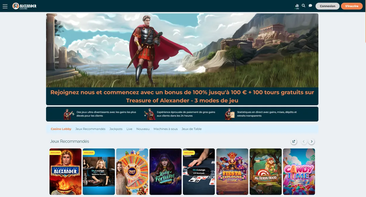 Sécurité De La Connexion Sur Alexander Casino 